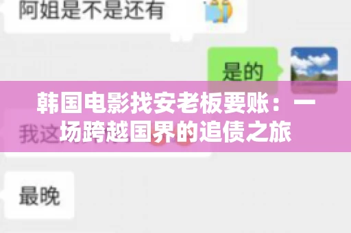 韩国电影找安老板要账:一场跨越国界的追债之旅 韩国电影找安老板要账:一场跨越国界的追债之旅