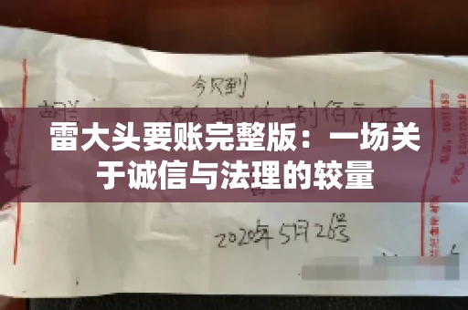 雷大头要账完整版：一场关于诚信与法理的较量