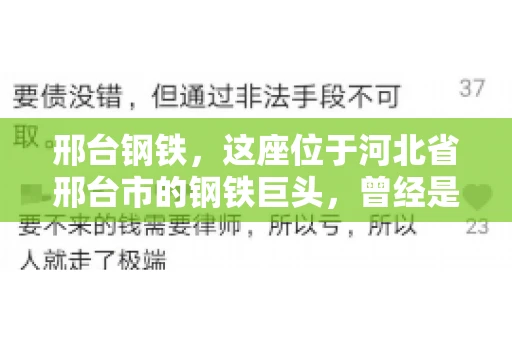 邢台钢铁，这座位于河北省邢台市的钢铁巨头，曾经是我国钢铁行业的佼佼者。然而，近年来，随着市场环境的变化和公司经营状况的波动，邢台钢铁的应收账款问题逐渐凸显。今天，我们就来聊聊邢台钢铁的“要账”那些事儿。