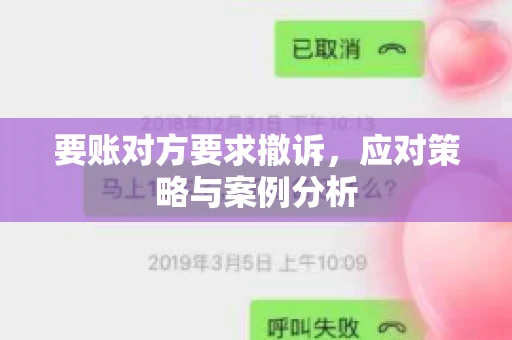 要账对方要求撤诉，应对策略与案例分析